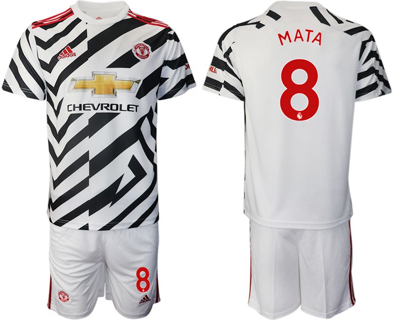 Men 2020-2021 club Manchester united away #8 white Soccer Jerseys